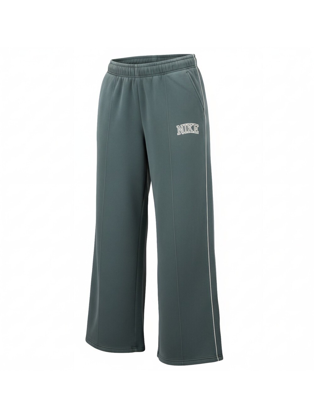 Nike Womens Sportswear Phoenix Fleece Wide-Leg Sweatpants Green Large IM7492-390